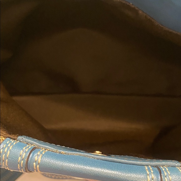 Coach Hamptons Brown and Blue Monogram Tote Bag - Picture 5 of 14